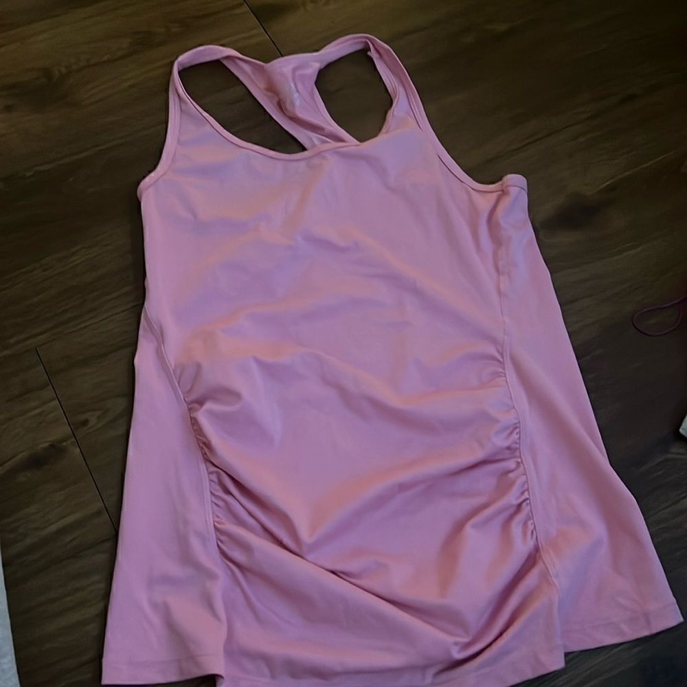 Pink Tank - Maternity Racerback Tank Top - Size Small Workout Top